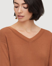 Matte Crepe Wide V-Neck Relaxed Sweater
